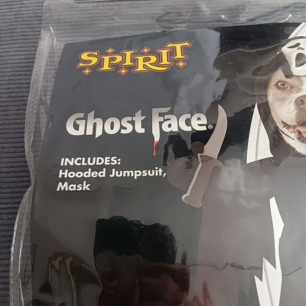 Spirit Halloween Ghost Face Pet Dog Costume Size Medium Scream